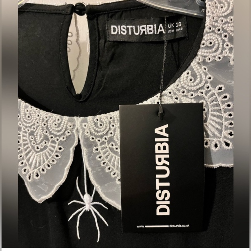 🖤Disturbia🖤Spider Dress with White Collar